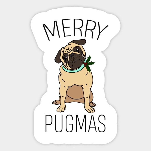 Merry Pugmas Christmas Pug Sticker by charlescheshire